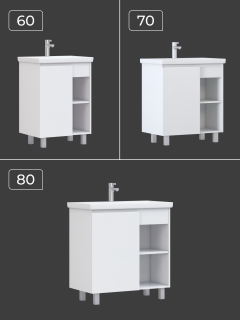 Тумба под раковину напольная Vigo Milos 316 60 см поставляется в разобранном виде белый